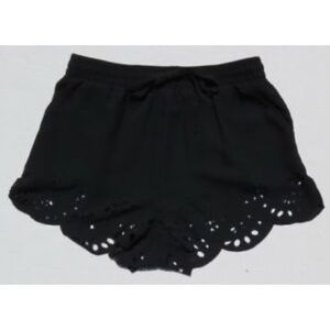 brandy melville black laser cut out poly chiffon pull on elastic shorts